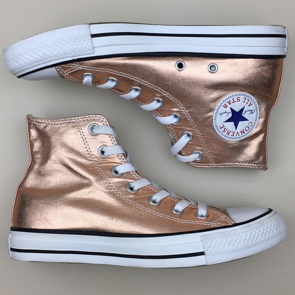 metallic rose gold converse womens